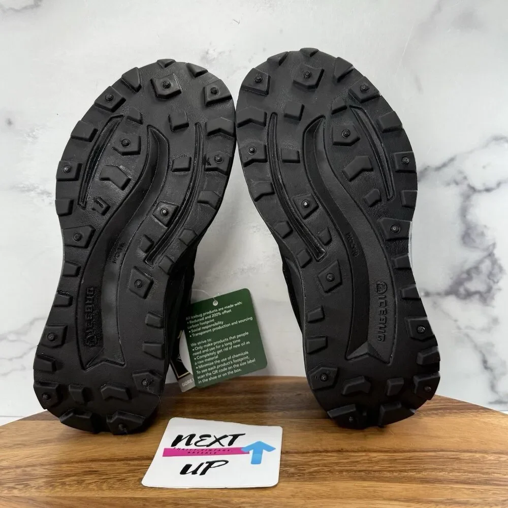 Women’s size 6.5-ICEBUG Arcus BuGrip Triple Black GTX Studded Snow Walking Shoes